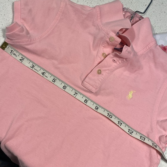 POLO RALPH LAUREN pink golf shirt yellow pony large 13/14 - Picture 4 of 4